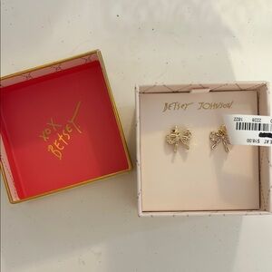 Betsey Johnson Gold Bow Stud Earrings